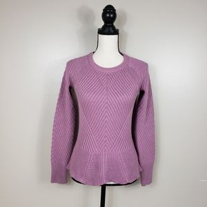 1. STATE Mauve Lilac Purple Cable Knit Sweater